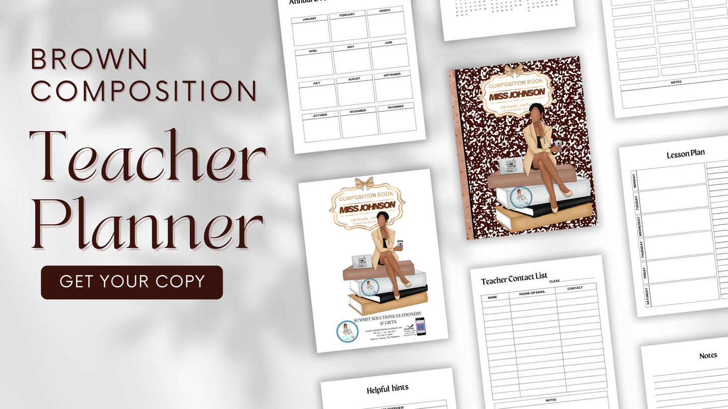Brown Composition Teacher Planner