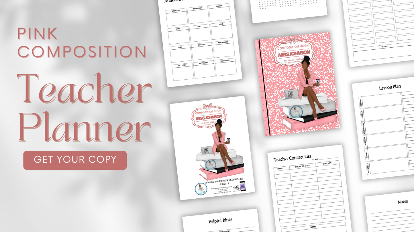 Pink Teacher Composition Planner