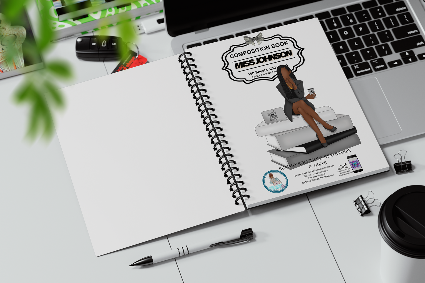 Black Composition Teacher Planner